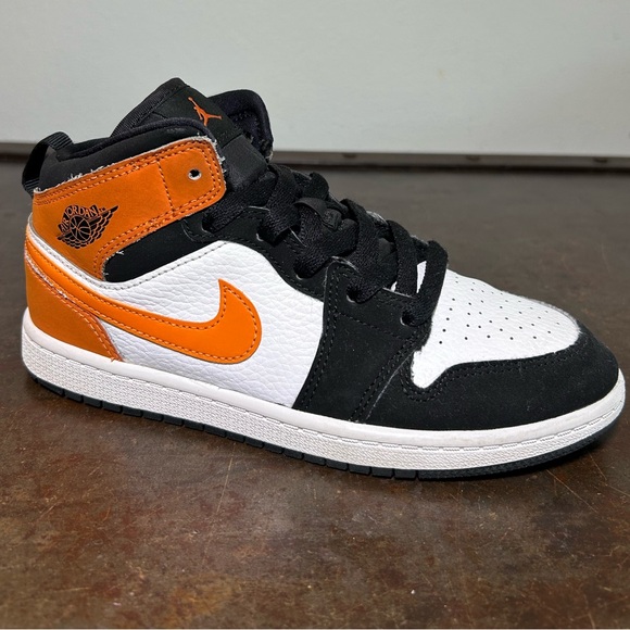 Nike Other - Nike Jordan AJ 1 Mid “Shattered Backboard” Black, Starfish (Orange), White Youth